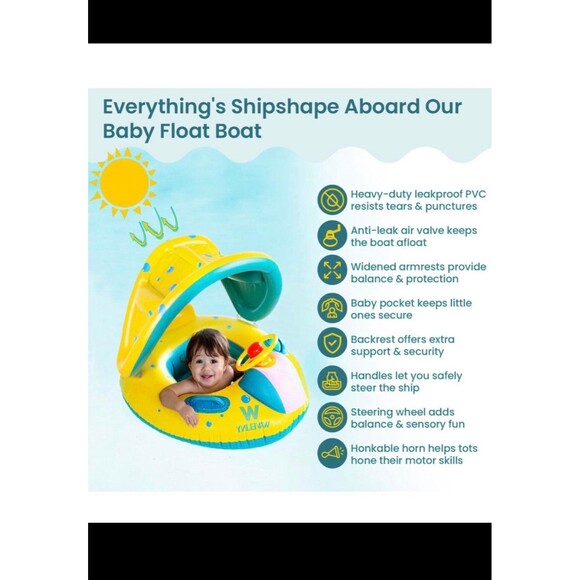 Baby Pool Float with Canopy - Picture 4 of 8